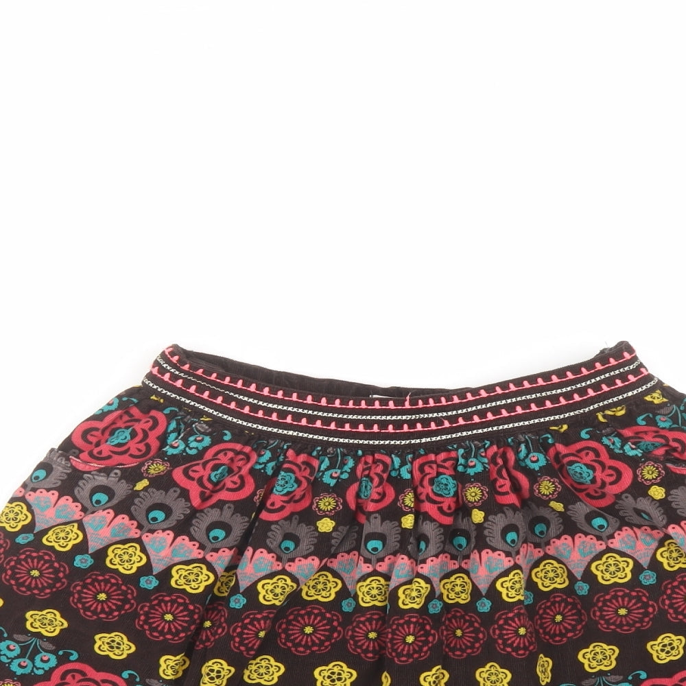 DP... am Girls Multicoloured Floral Cotton Flare Skirt Size 10 Years Regular Zip