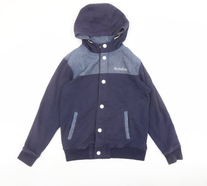Nickelson Boys Blue Cotton Cardigan Hoodie Size 13-14 Years Snap