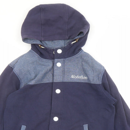 Nickelson Boys Blue Cotton Cardigan Hoodie Size 13-14 Years Snap