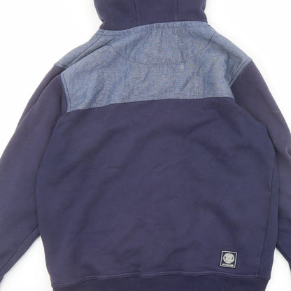Nickelson Boys Blue Cotton Cardigan Hoodie Size 13-14 Years Snap