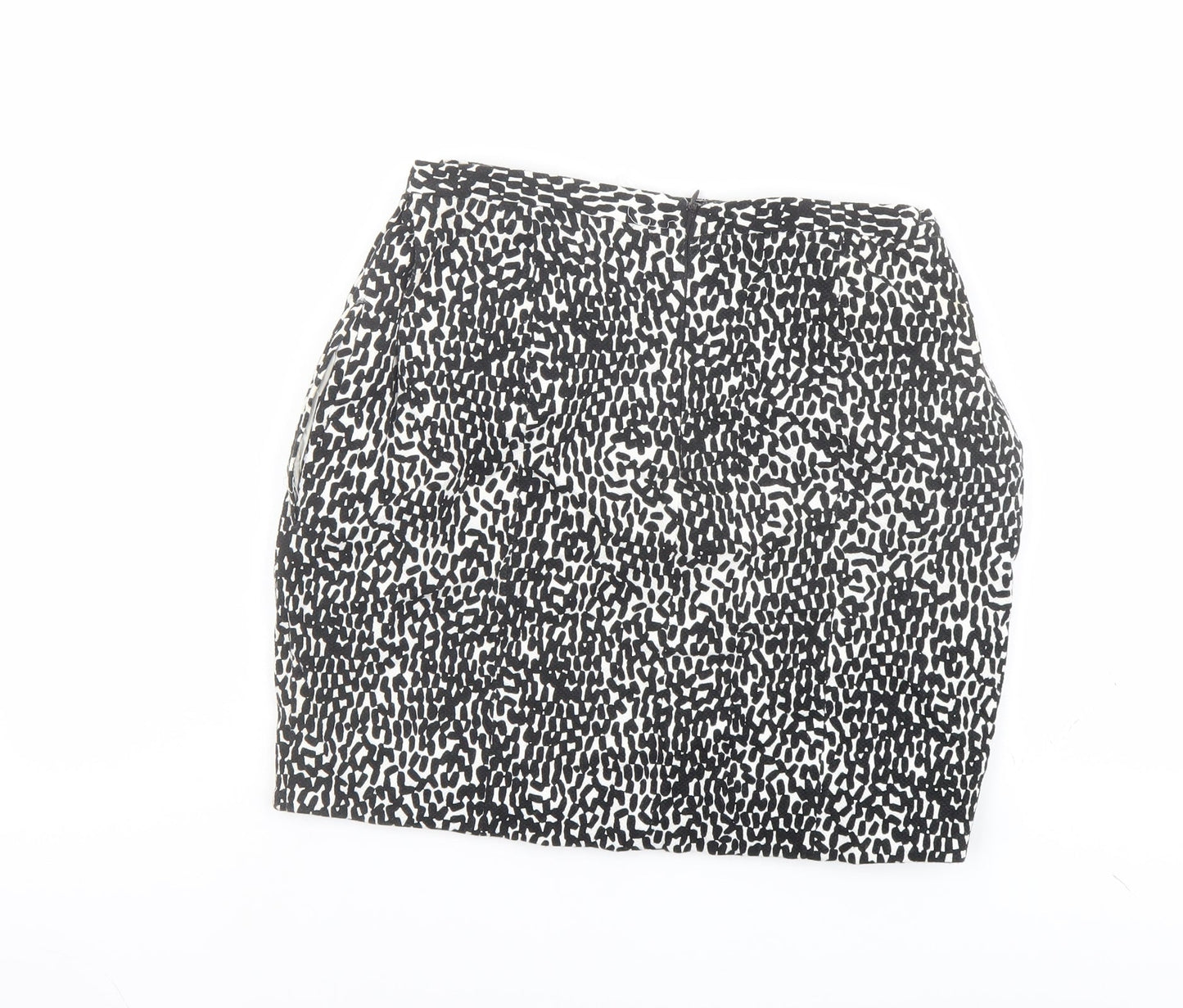 Diane von Furstenberg Womens Black Geometric Cotton Bandage Skirt Size 8 Zip