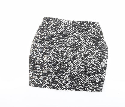 Diane von Furstenberg Womens Black Geometric Cotton Bandage Skirt Size 8 Zip