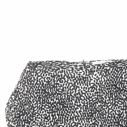 Diane von Furstenberg Womens Black Geometric Cotton Bandage Skirt Size 8 Zip
