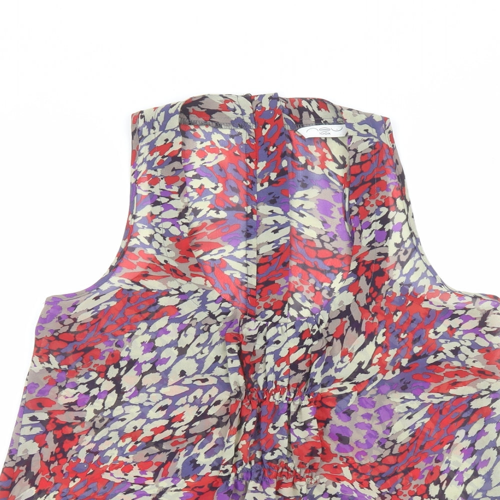 Womens UK Size 10 New Look Multicoloured Basic Tank