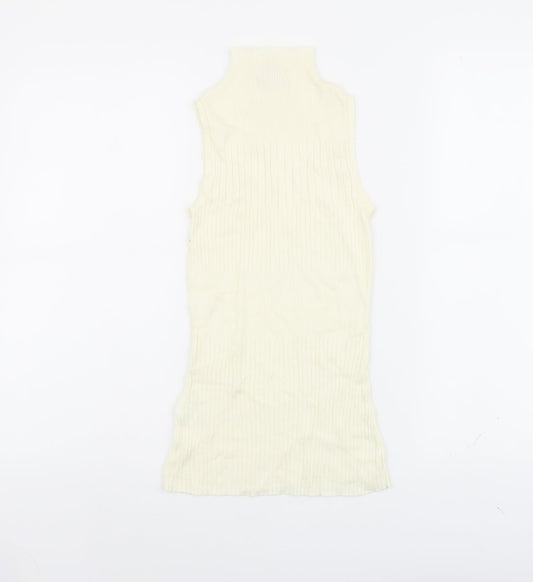 River Island Womens Ivory Viscose Basic Tank Size 6 High Neck