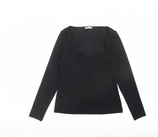Womens UK Size M H&M Black Basic T-Shirt