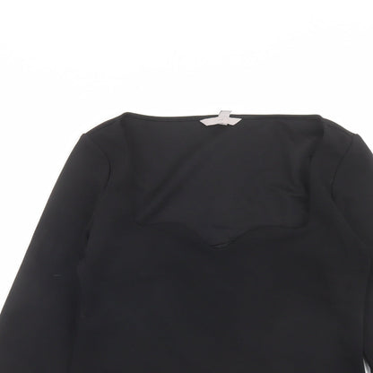 Womens UK Size M H&M Black Basic T-Shirt