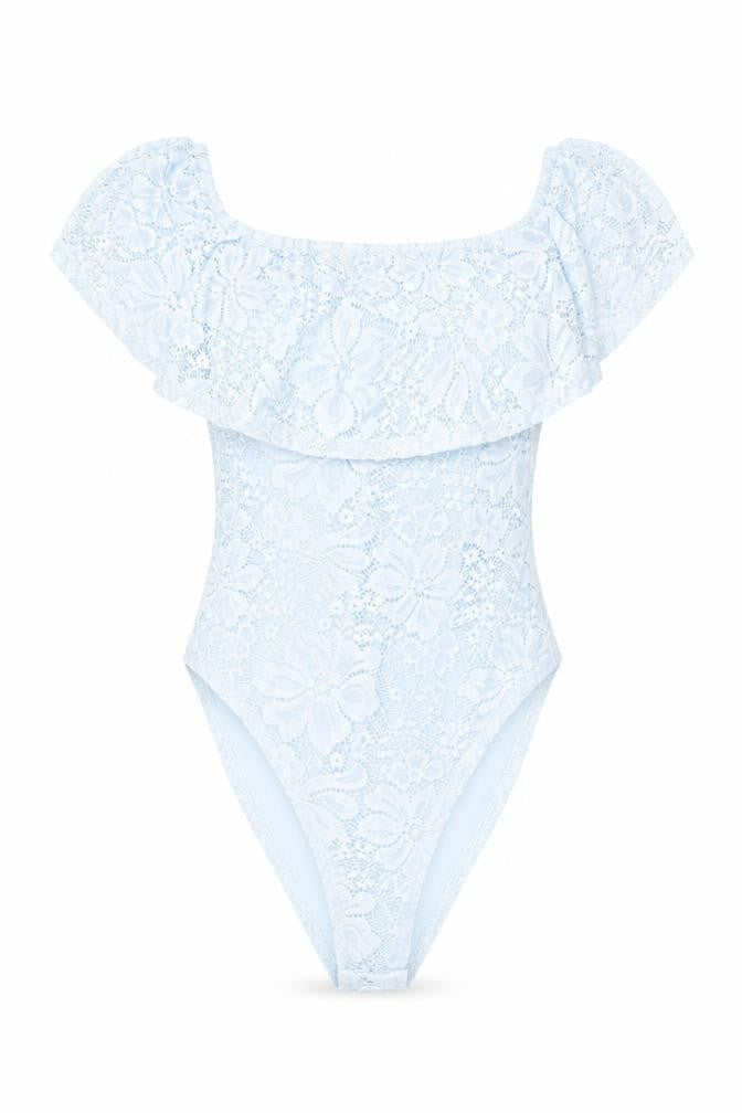 Womens UK Size 10 New Look One-Piece Blue Bodysuit