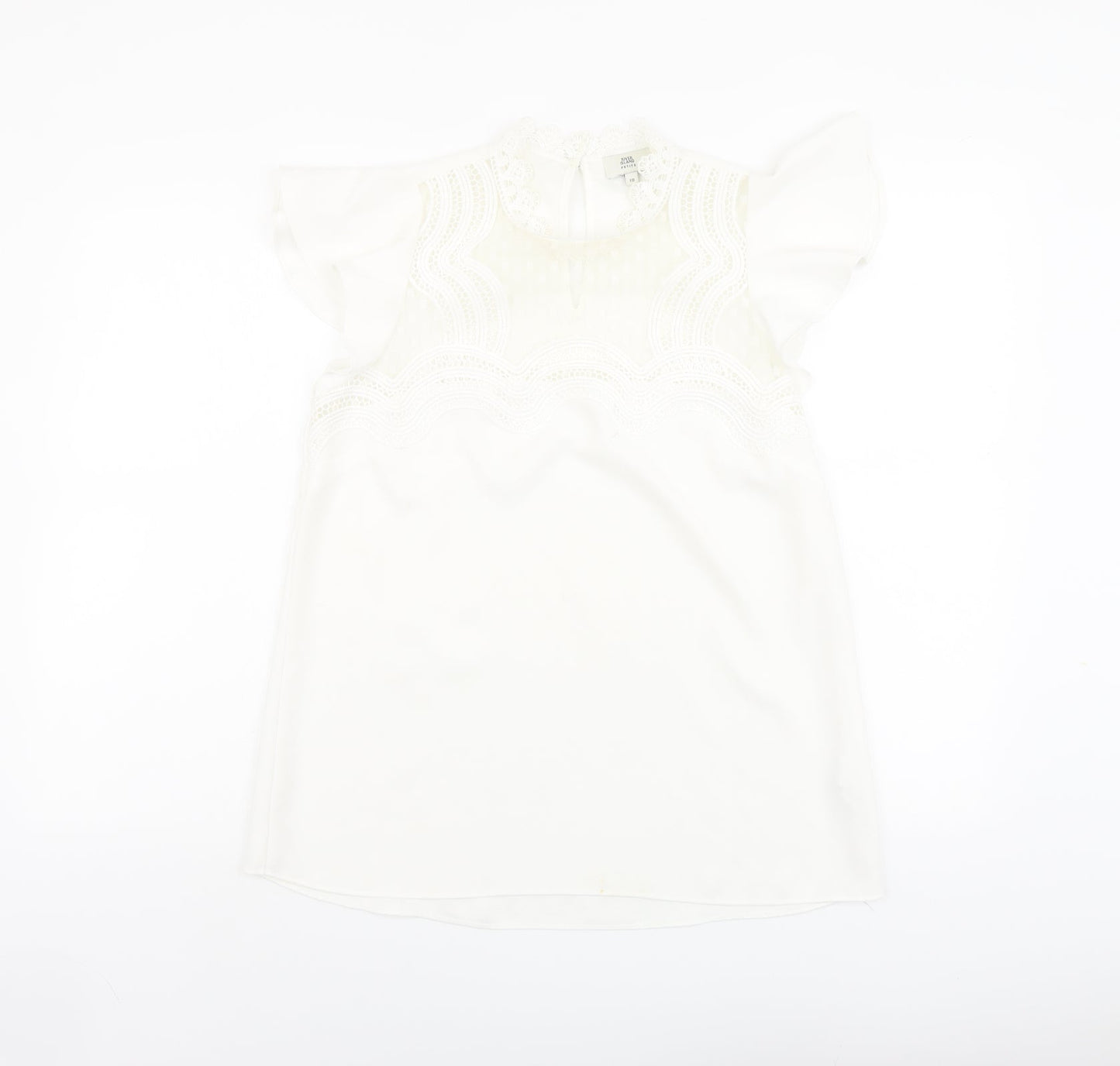 Womens UK Size 10 River Island Ivory Basic Blouse