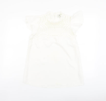 Womens UK Size 10 River Island Ivory Basic Blouse