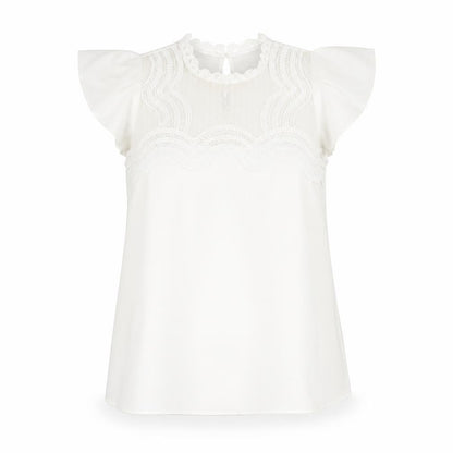 Womens UK Size 10 River Island Ivory Basic Blouse