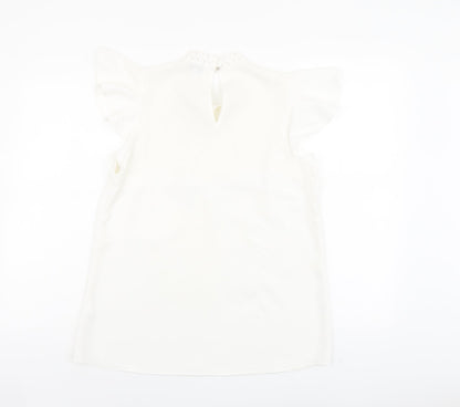 Womens UK Size 10 River Island Ivory Basic Blouse