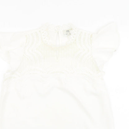Womens UK Size 10 River Island Ivory Basic Blouse