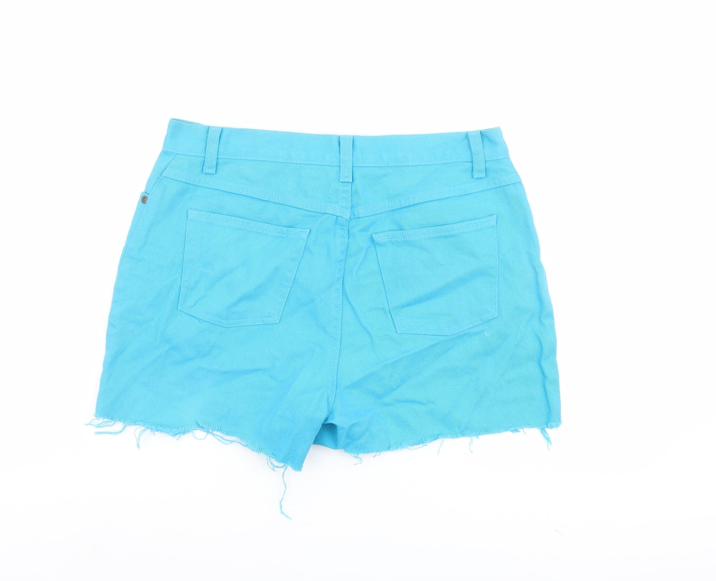 Jeanology Womens Blue Cotton Boyfriend Shorts Size 10 L4 in Regular Button - Raw Hem