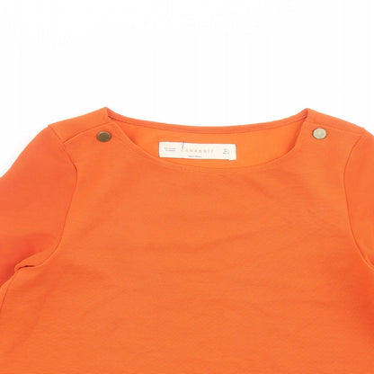 Womens UK Size S Zara Orange Basic Blouse