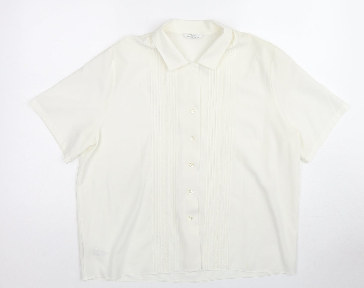 Womens UK Size 16 St Michael White Basic Button-Up