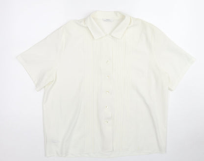 Womens UK Size 16 St Michael White Basic Button-Up
