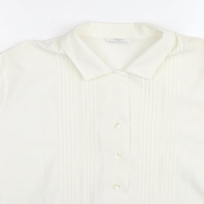 Womens UK Size 16 St Michael White Basic Button-Up