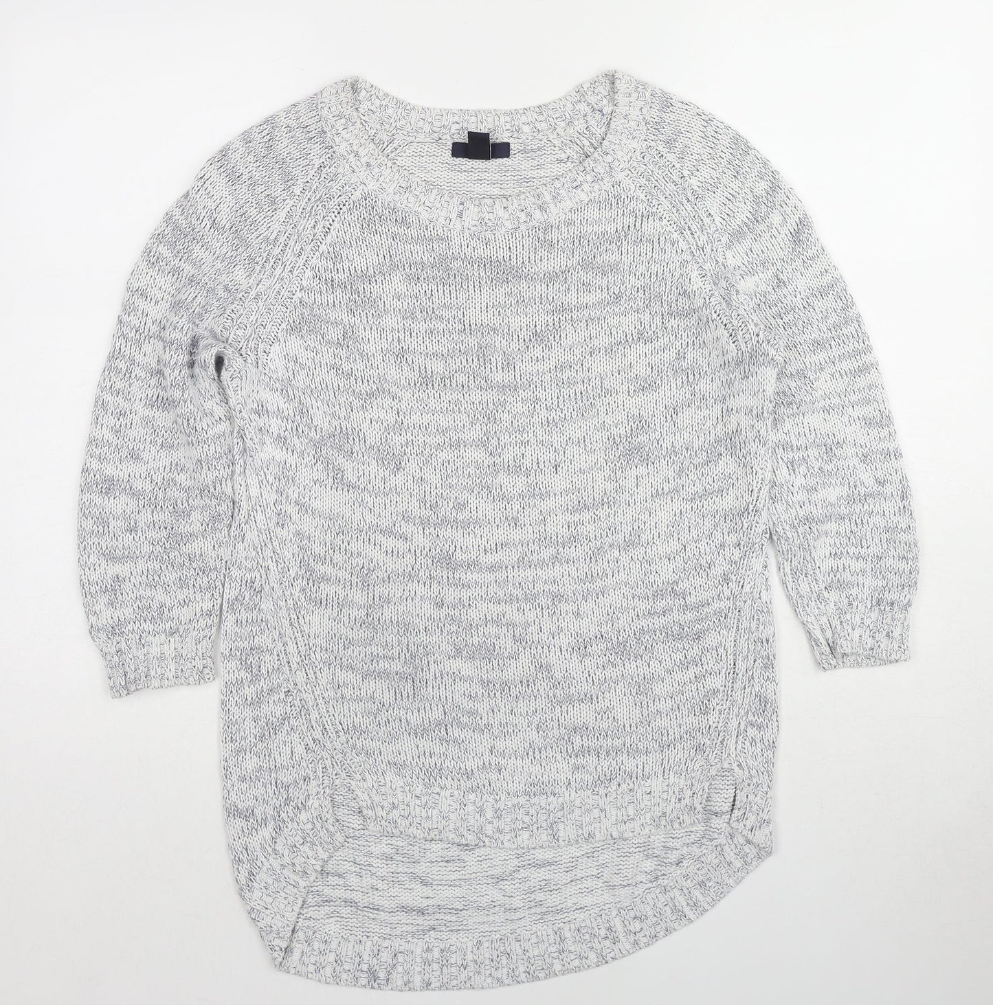 Gap Womens White Round Neck Cotton Pullover Jumper Size S