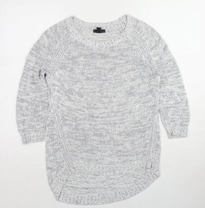 Gap Womens White Round Neck Cotton Pullover Jumper Size S