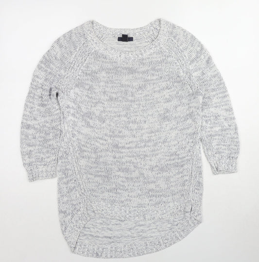 Gap Womens White Round Neck Cotton Pullover Jumper Size S