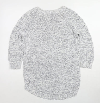 Gap Womens White Round Neck Cotton Pullover Jumper Size S