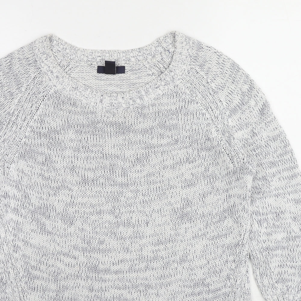 Gap Womens White Round Neck Cotton Pullover Jumper Size S
