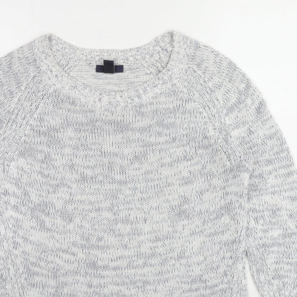 Gap Womens White Round Neck Cotton Pullover Jumper Size S