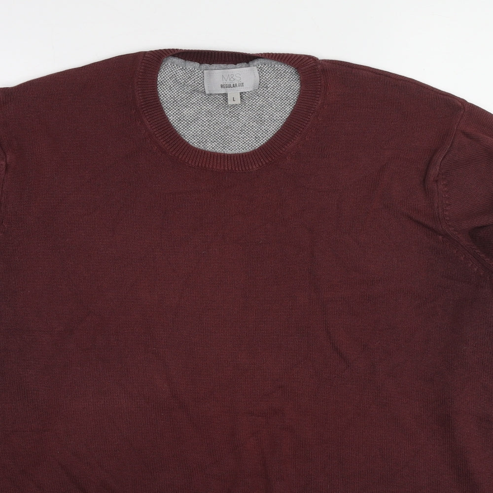 Womens UK Size L Marks and Spencer Red Pullover Jumper