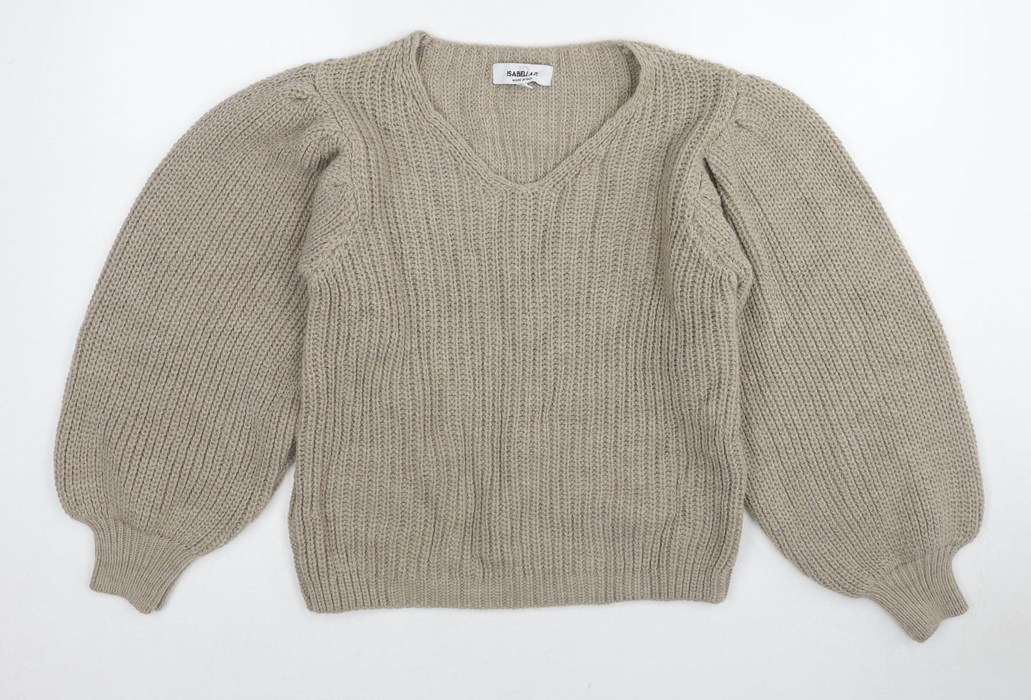 Womens UK Size S Isabella D. Beige Pullover Jumper