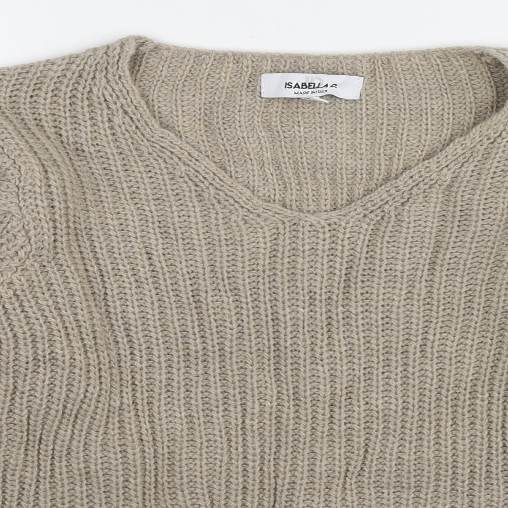 Womens UK Size S Isabella D. Beige Pullover Jumper