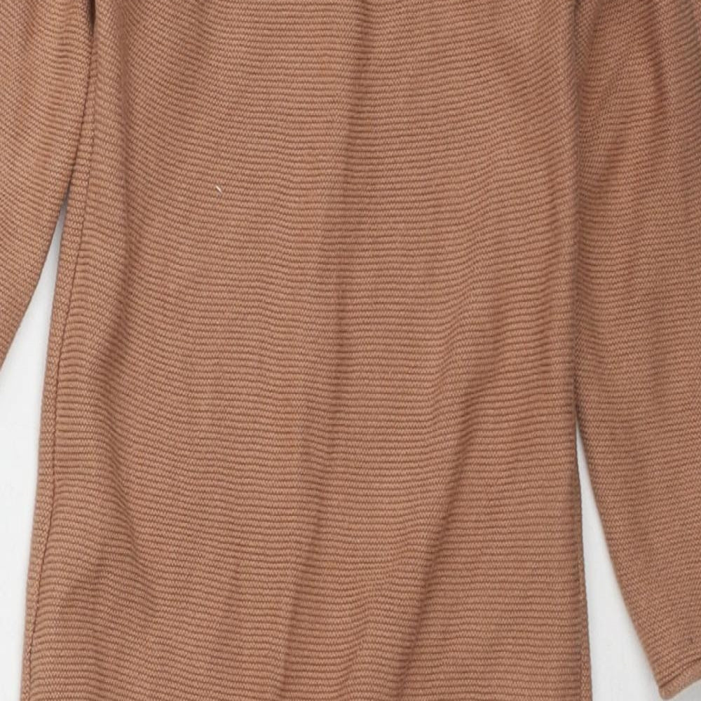 H&M Boys Brown Cotton Babygrow One-Piece Size 24 Months Button