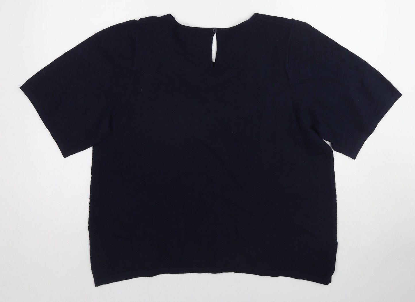 Womens UK Size 18 Marks and Spencer Blue Basic T-Shirt