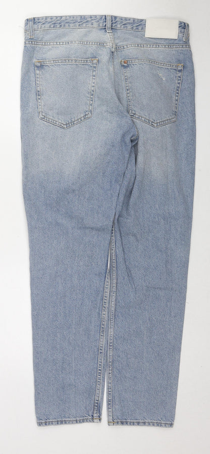 Womens UK Size 28 in H&M Regular Fit Straight Blue Jeans
