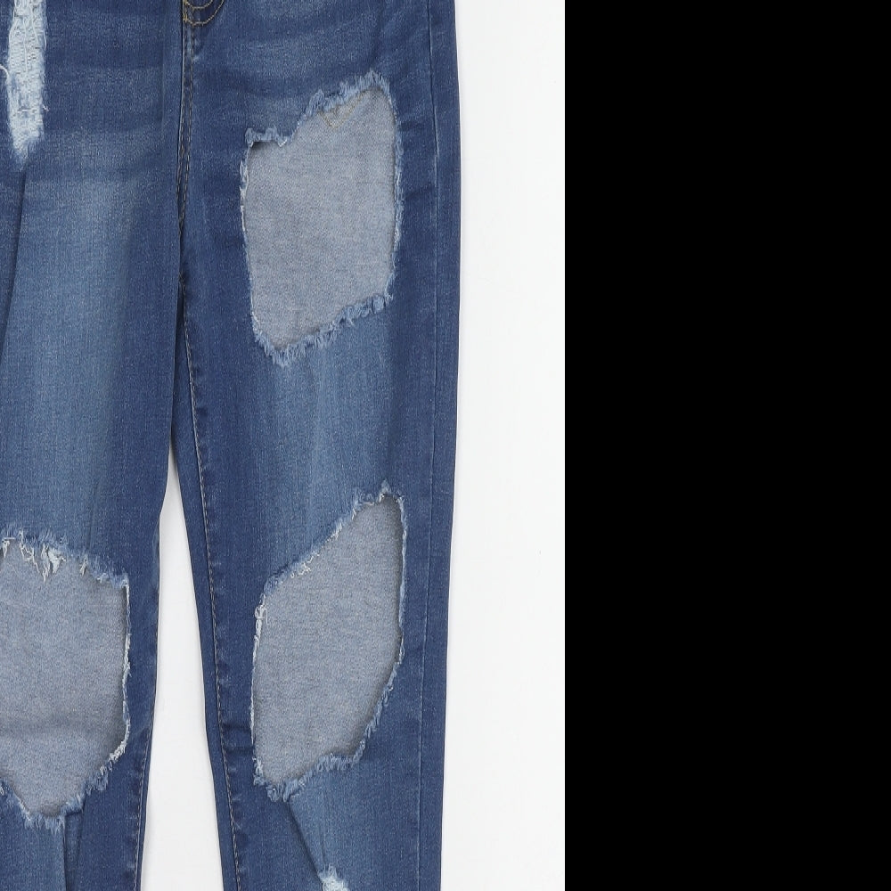 I SAW IT FIRST Womens Blue Cotton Skinny Jeans Size 6 L26 in Regular Zip