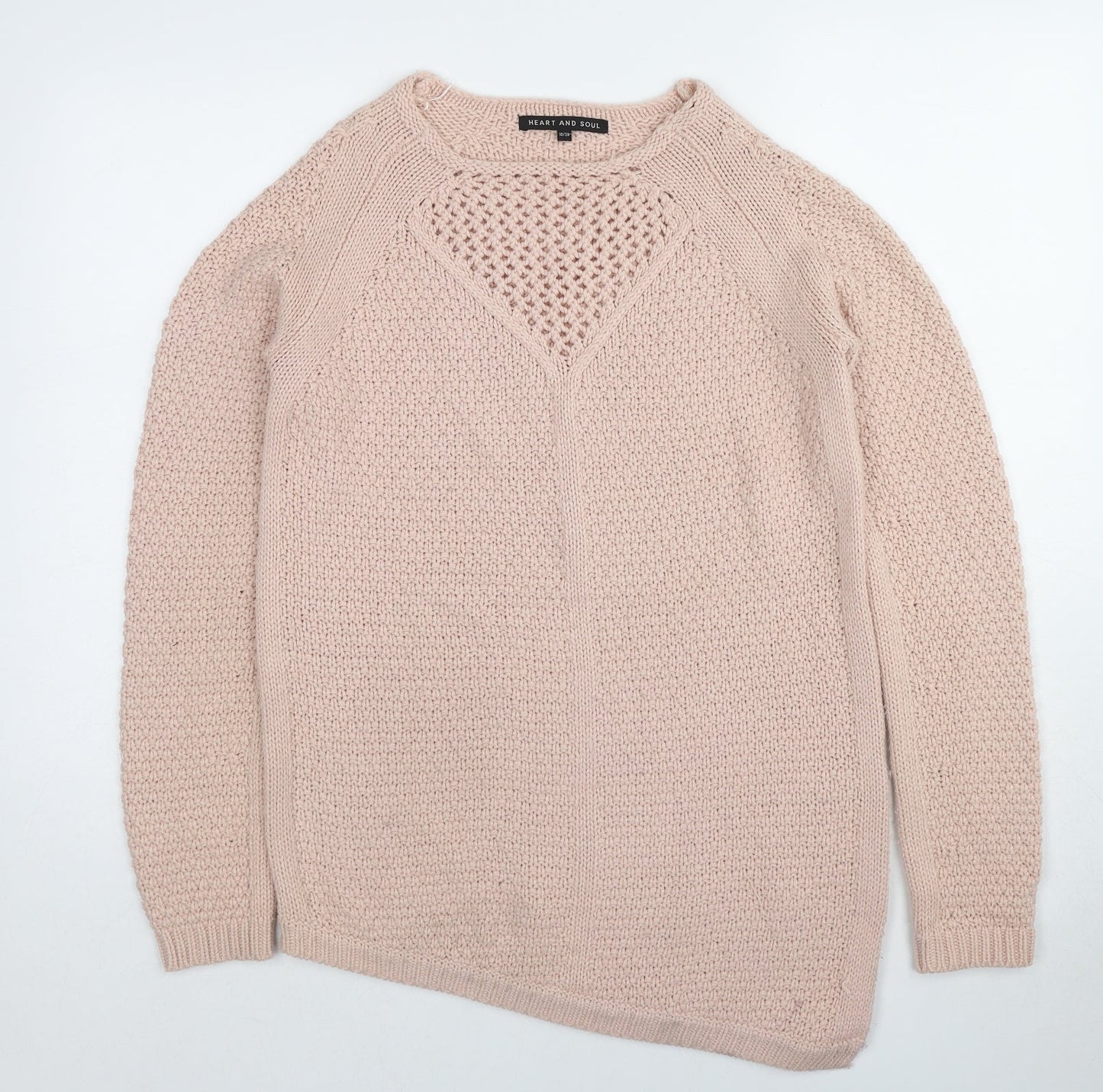 Womens UK Size 10 Heart & Soul Pink Pullover Jumper