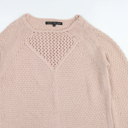 Womens UK Size 10 Heart & Soul Pink Pullover Jumper