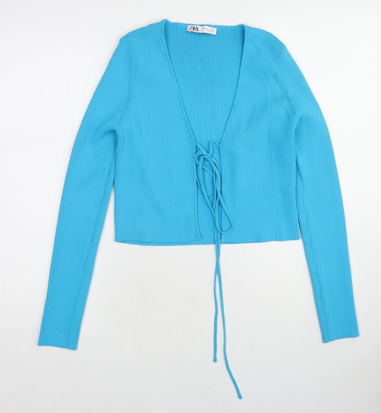 Womens UK Size L Zara Blue Cardigan Jumper