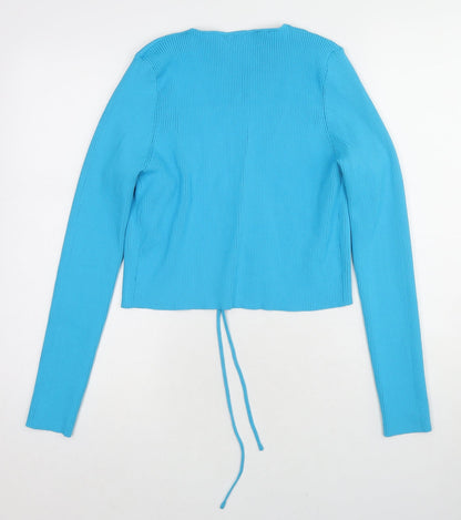 Womens UK Size L Zara Blue Cardigan Jumper