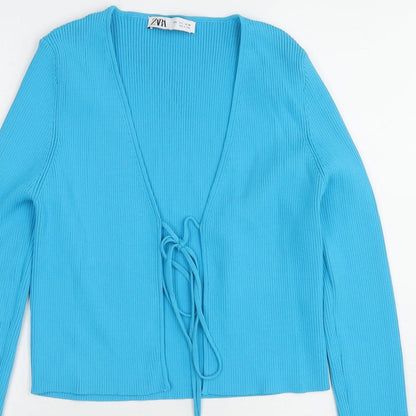 Womens UK Size L Zara Blue Cardigan Jumper