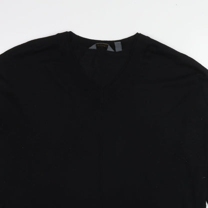 Claire Langford Womens Black Round Neck Acrylic Pullover Jumper Size L