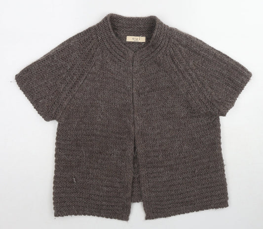 Womens UK Size 14 Oui Brown Cardigan Jumper