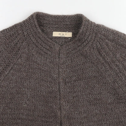 Womens UK Size 14 Oui Brown Cardigan Jumper