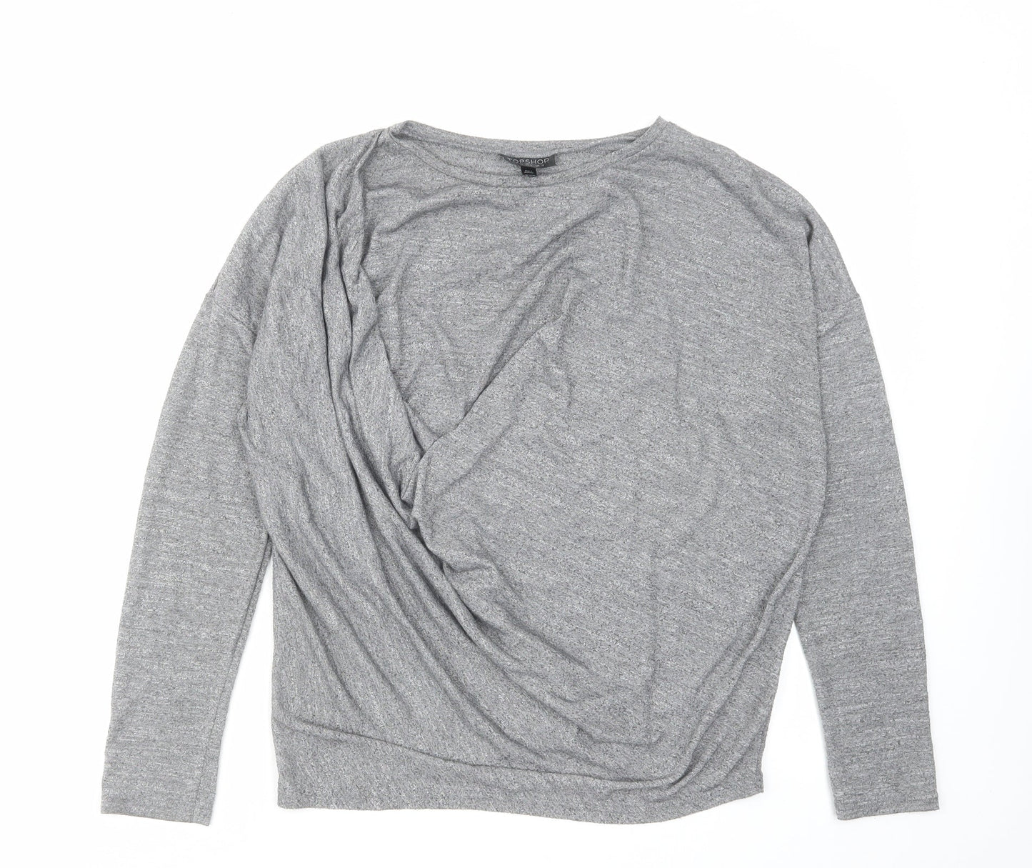 Womens UK Size 10 Topshop Grey Basic Blouse