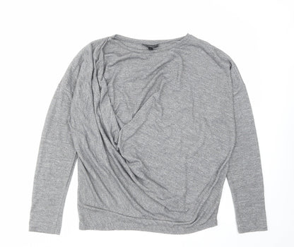 Womens UK Size 10 Topshop Grey Basic Blouse