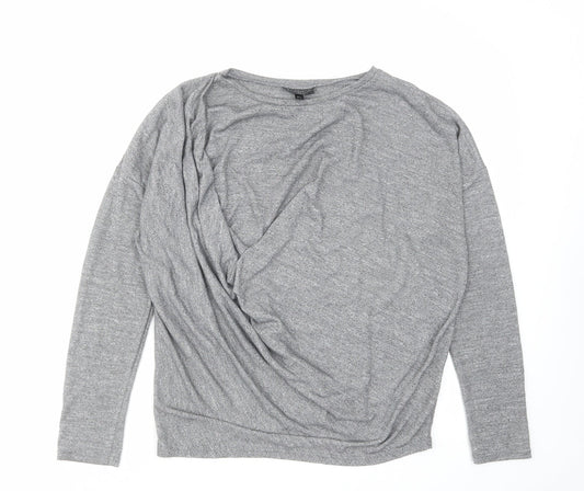 Womens UK Size 10 Topshop Grey Basic Blouse