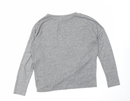 Womens UK Size 10 Topshop Grey Basic Blouse