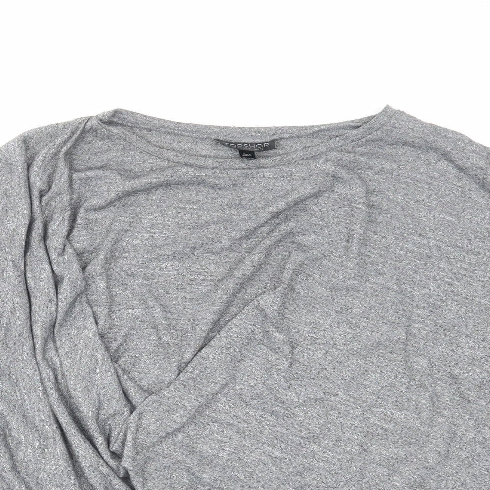 Womens UK Size 10 Topshop Grey Basic Blouse