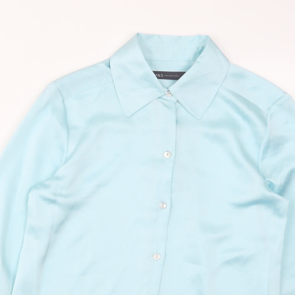 Womens UK Size 6 Marks and Spencer Blue Basic Button-Up