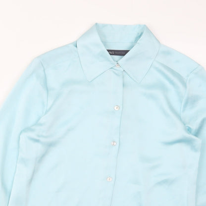 Womens UK Size 6 Marks and Spencer Blue Basic Button-Up